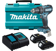 Дрель-шуруповерт аккумуляторная ударная Makita LXT DHP485SYE, в кейсе