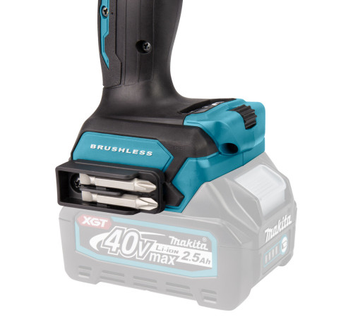 Дрель-шуруповерт аккумуляторная ударная Makita XGT HP001GD201, MAKPAC