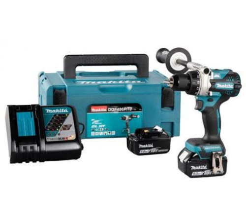 Аккумуляторная дрель-шуруповерт Makita LXT DDF486RTJ в кейсе