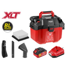 Аккумуляторный пылесос Wortex CVC 1815 в коробке, XLT SET, бесщёточный, 18 В, 9-15 кПа, 10 л, строительный