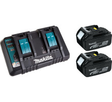 Комплект аккумулятор 18 В BL1850B 2 шт и зарядное устройство DC18RD Makita LXT