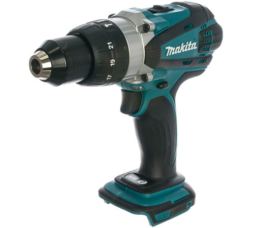 Дрель-шуруповерт аккумуляторная ударная Makita LXT DHP458RFE, в кейсе