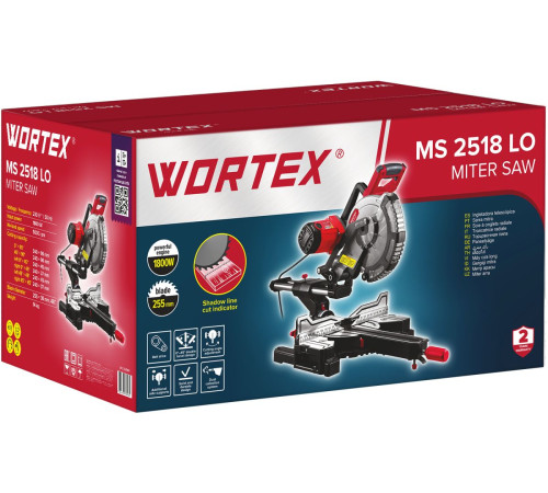 Пила торцовочная Wortex MS 2518 LO в коробке