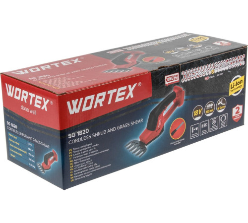 Аккумуляторные ножницы садовые Wortex SG 1820 SET с насадкой-кусторезом