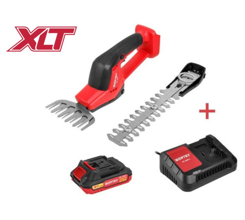 Аккумуляторные ножницы садовые Wortex SG 1820 SET с насадкой-кусторезом