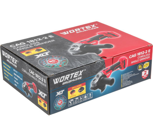 Аккумуляторная угловая шлифмашина Wortex CAG 1812-2 E SET в коробке