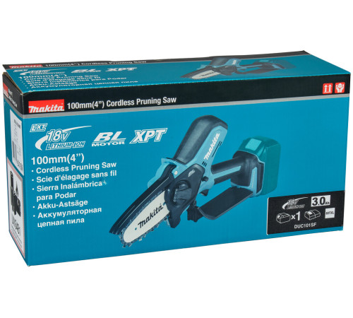Пила цепная аккумуляторная Makita LXT DUC101SF, с аккумулятором и зарядным устройством
