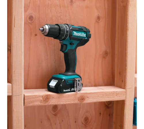 Дрель-шуруповерт аккумуляторная ударная Makita LXT DHP482SYE, в кейсе