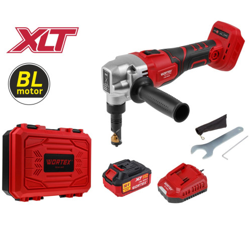Ножницы высечные аккумуляторные Wortex CNB1825 XLT SET, с аккумулятором 4,0 Ач