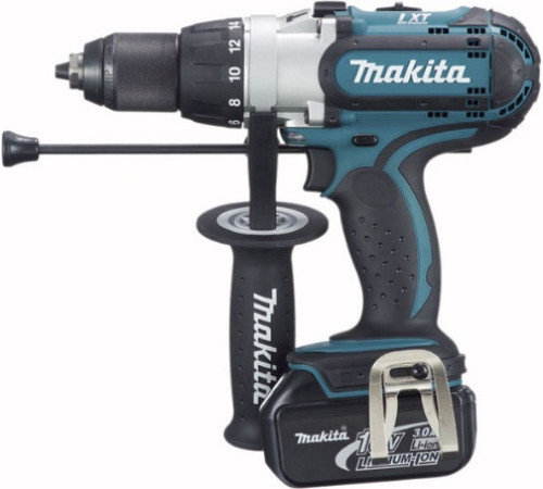 Дрель-шуруповерт аккумуляторная ударная Makita LXT DHP451RFE, в кейсе