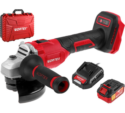 Аккумуляторная углошлифмашина Wortex LX CAG 1812-1 E в кейсе ALL1 XLT SET бесщёточная, 18 В, 125 мм, 8000 об/мин