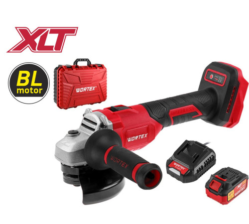 Аккумуляторная углошлифмашина Wortex LX CAG 1812-1 E в кейсе ALL1 XLT SET бесщёточная, 18 В, 125 мм, 8000 об/мин