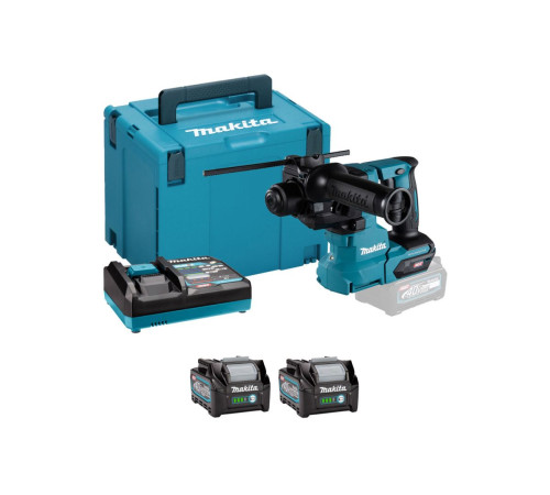 Перфоратор аккумуляторный Makita XGT HR010GD201 (кейс Makpac, с 2 аккумуляторами по 2,5 А·ч и зарядным устройством)