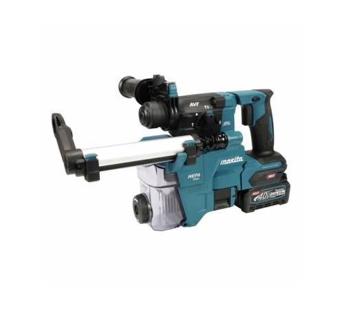 Перфоратор аккумуляторный Makita XGT HR010GD201 (кейс Makpac, с 2 аккумуляторами по 2,5 А·ч и зарядным устройством)