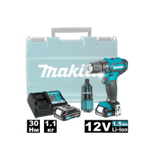 Аккумуляторная дрель-шуруповёрт Makita CXT DF333DWAE, в кейсе с набором бит