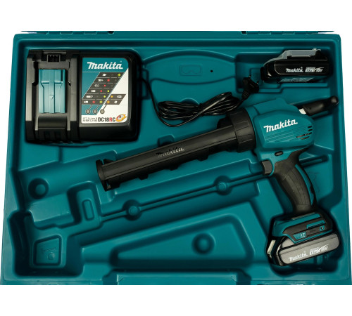 Пистолет для герметика аккумуляторный Makita LXT DCG180RYE (в кейсе, с аккумулятором и зарядным устройством)